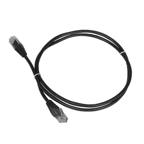 Патч-корд TWT UTP кат.5e, с заливными колпачками, 5.0 м, черный (TWT-45-45-5.0-BK)