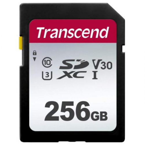 Карта памяти SD 256GB Transcend SDXC Class 10 UHS-I U3, V30, TLC, Silver (TS256GSDC300S)