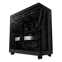 Корпус без блока питания/ Case NZXT H6 Flow, Midi-Tower, TG, 3x120mm, 2xUSB-A 3.2 + 1xUSB-C 3.2, ATX, mATX, mITX Black (CC-H61FB-01)