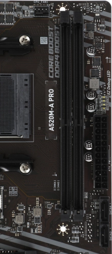 Материнская плата/ MB MSI AMD A520 sAM4, 2xDDR4(64GB), DVI-D/HDMI 2.1, 1xPCIe 3.0x16, 1xPCIe 3.0, 1xLAN, 4xSATA 6Gb/s, 1xM.2, 4xUSB 3.2, 2xUSB 2.0, 1xPS/2, mATX (A520M-A PRO) фото 4