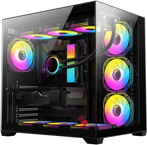 Корпус Bloody CC-122 черный без БП ATX 10x120mm 1xUSB2.0 1xUSB3.0 audio (CC-122-BK)