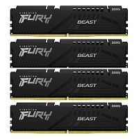 Модуль памяти Kingston 128GB DDR5 5200MHz DIMM FURY Beast Black (4х32gb), CL40 (KF552C40BBK4-128)