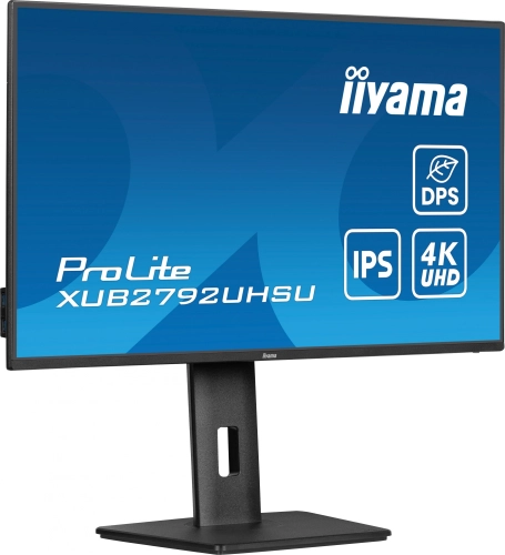 Монитор Iiyama 27 XUB2792UHSU-B6 16:9 3840x2160(UHD 4K) IPS, 60 Hz, 350 cd/ m2, H178°/ V178°, 1300:1, 80M:1, 16.7M, 4ms, HDMI, DP, USB-Hub, Height adj, Pivot, Tilt, Swivel, Speakers, 3Y, Black (XUB2792UHSU-B6) фото 4