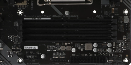 Материнская плата/ MB GIGABYTE INTEL B760 s1700, 4xDDR5(192GB), HDMI 2.0/DP, 1xPCIe 4.0x16, 4xPCIe 3.0x16, 1xLAN, 4xSATA 6Gb/s, 2xM.2, 1xUSB-C, 1xUSB 3.2, 4xUSB 2.0, 1xPS/2, ATX (B760 DS3H) фото 4