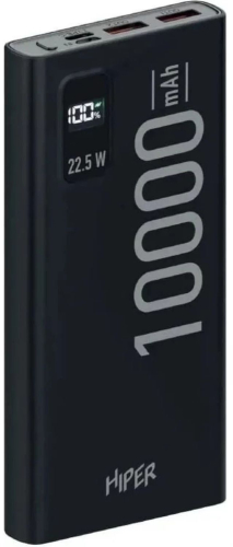Мобильный аккумулятор Hiper CORE X Transparent 10000mAh QC/ PD 3A черный
