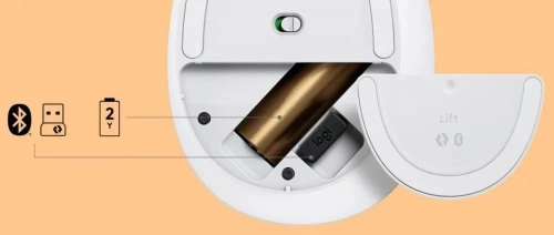 Мышь Logitech Lift белый/ белый/ серый оптическая (4000dpi) беспроводная USB (6but) (910-006486) фото 8