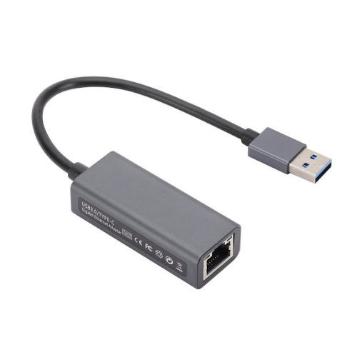 *Bion Переходник с кабелем USB A - RJ45, 1000мб/ с, алюминиевый корпус, длинна кабеля 15 см, черный [BXP-A-USBA-LAN-1000]
