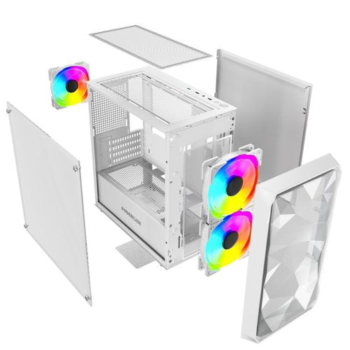 Powercase Mistral Micro A3B ARGB, Tempered Glass, 2x 140mm ARGB PWM+1x 120mm ARGB PWM, белый, mATX (CMMAW-A3) фото 9