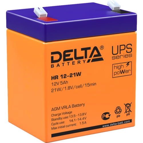 Delta Аккумуляторная батарея для ИБП HR 12-21W (12V/5Ah) (HR 12-21 W)