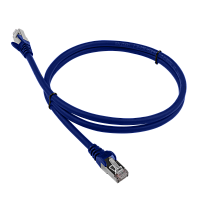Патч-корд RJ45 - RJ45, 4 пары, S/FTP, категория 6A, 0.5 м, синий, LSZH, LANMASTER LAN-PC45/S6A-0.5-BL