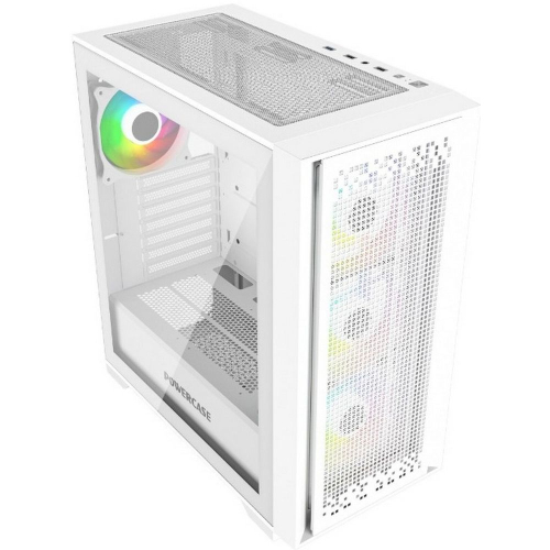 Powercase ByteFlow White, Tempered Glass, 4x 120mm ARGB fans, ARGB HUB, белый, ATX (CBFW-A4) фото 3
