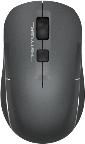 Мышь A4Tech Fstyler FB26CS Air серый/ черный оптическая (2000dpi) silent беспроводная BT/ Radio USB для ноутбука (4but) (FB26CS AIR SMOKY GREY)