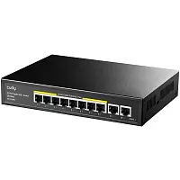Коммутатор/ 8 RJ-45 10/100/1000M PSE ports +2 RJ45 10/100/1000 Uplink Port Unmanaged PoE+ Switch 120W, 802.3af/at standard,Alternative 1/2(+),3/6(-), Steel Case, Watchdog, 120W internal (GS1010PE)
