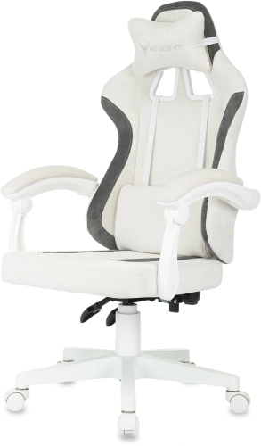 Кресло игровое Knight Wolf WH молочный/ серый крестов. пластик пластик белый (KNIGHT WOLF WH WG) фото 3