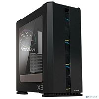 Корпус ZALMAN X3 BLACK, без БП, боковое окно (закаленное стекло), черный, ATX