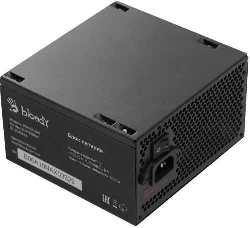 Блок питания Bloody ATX 500W BD-PS500W 80 PLUS WHITE (20+4pin) APFC 120mm fan 6xSATA RTL фото 8