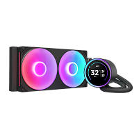 Система жидкостного охлаждения для ПК/ Water Cooling System NZXT Kraken Elite 280 RGB (250W, 280mm, LED temp., Black/ Fans: 2x140mm, 98.61CFM, 34.5dBA, 2000RPM/ Pump height 65mm, 2800RPM, Rad thicknes (RL-KR28E-B2)