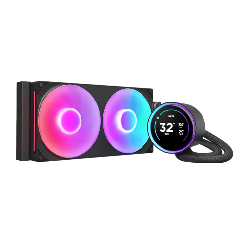 Система жидкостного охлаждения для ПК/ Water Cooling System NZXT Kraken Elite 280 RGB (250W, 280mm, LED temp., Black/ Fans: 2x140mm, 98.61CFM, 34.5dBA, 2000RPM/ Pump height 65mm, 2800RPM, Rad thicknes (RL-KR28E-B2)