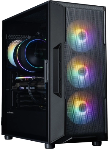 корпус ZALMAN i3 NEO V2, ATX, BLACK, FRONT MESH, WINDOW, 2xCombo (3.5 or 2.5), 1x2.5, 1xUSB Type C, 1xUSB3.0, FRONT 3x120mm FRGB, REAR 1x120mm FRGB (I3 NEO V2 BLACK) фото 2