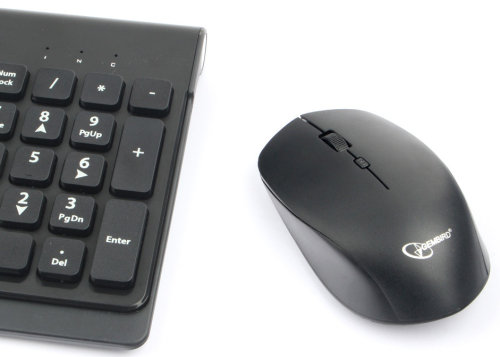 Клавиатура + мышь Gembird KBS-7200, беспроводной комплект, черный, 2.4ГГц/ 10м, 1600 DPI, мини-приемник-USB, Chocolate дизайн (KBS-7200) фото 4