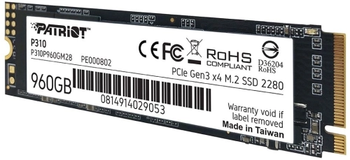Накопитель SSD Patriot PCIe 3.0 x4 960GB P310P960GM28 P310 M.2 2280 фото 5