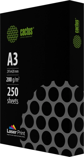 Бумага Cactus CS-LPA3200250 A3 марка A/200г/м2/250л./белый CIE170% для лазерной печати