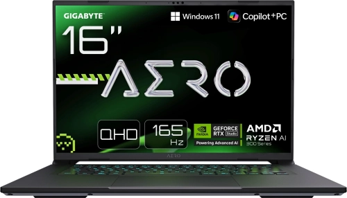 Ноутбук Gigabyte Aero X16 1WH Ryzen AI 7 350 32Gb SSD1Tb NVIDIA GeForce RTX 5070 8Gb 16 IPS QHD+ (2560x1600) Windows 11 Home Multi Language silver WiFi BT Cam (1WH93EEC64DH)