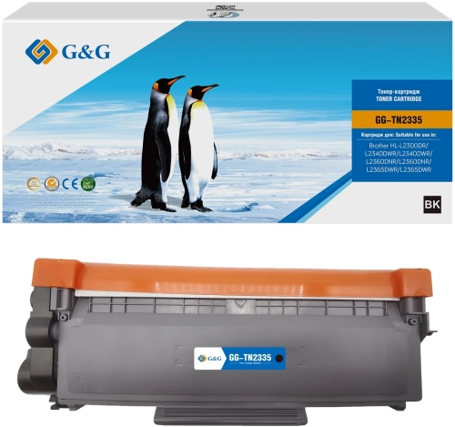 Картридж лазерный G&G GG-TN2335 TN2335 черный (1200стр.) для Brother HL-L2300DR/ L2340DWR/ L2340DWR/ L2360DNR/ L2360DNR/ L2365DWR/ L2365DWR