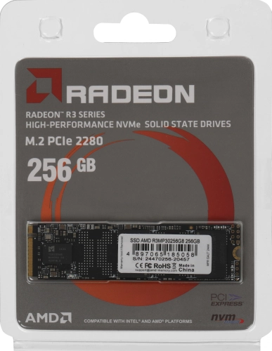 Накопитель SSD AMD PCIe 3.0 x4 256GB R3MP30256G8 Radeon M.2 2280 фото 4