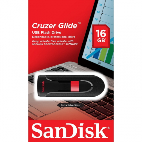 Флеш накопитель 16GB SanDisk CZ60 Glide, USB 2.0, Black (SDCZ60-016G-B35) фото 4
