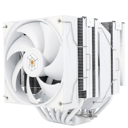 Кулер для процессора/ Thermalright Royal Pretor 130 White (4-pin PWM, 158mm, Ni/Cu, 6x6mm, 1x120+1x130mm, 80.45CFM/81.88CFM, 29.4dBA/28.3dBA, 2150PM/1750RPM, S: 1200, 1700, 1851, 2011, 2066, 115X, AM4, AM5, white) (RP130-WH)