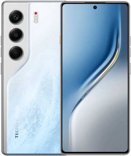 Смартфон Tecno Camon 40 128Gb 8Gb белый моноблок 3G 4G 2Sim 6.78 1080x2436 Android 15 50Mpix 802.11 a/ b/ g/ n/ ac NFC GPS GSM900/ 1800 GSM1900 Protect FM microSD max1024Gb (CM5 128+8 GLACIER WHITE)