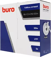 Кабель сетевой Buro BU-CCA-050-100m UTP 4 пары cat.5E solid 0.50мм CCA 100м серый