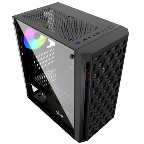 Powercase CMIMTB-L3 Корпус Mistral Micro T3B, Tempered Glass, Mesh, 2x 140mm + 1х 120mm 5-color fan, чёрный, mATX (CMIMTB-L3) фото 3
