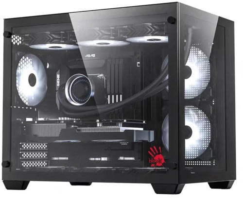 Корпус Bloody BD-CC108 черный без БП mATX 9x120mm 2xUSB3.0 audio bott PSU (BD-CC108-BK)
