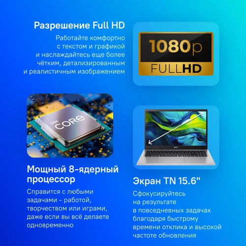 Ноутбук Acer Aspire Go AG15-31P-38DT Core i3 N305 8Gb 256Gb SSD 15.6