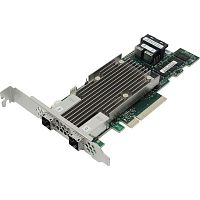 RAID-контроллер Broadcom 9480-8I8e SGL (05-50031-00008 / 03-50031-15010) PCIe 3.1 x8 LP, SAS/SATA/NVMe, RAID 0,1,5,6,10,50,60, 16port(2 * int SFF8643 + 2 * ext SFF8644), 4GB Cache, 3516ROC RTL {5},