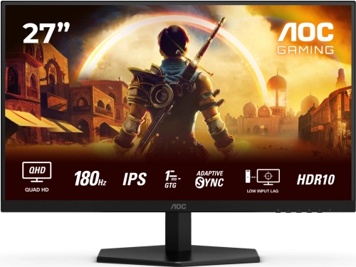 Монитор AOC 27 Q27G42XE черный IPS LED 1ms 16:9 HDMI M/M матовая 300cd 178гр/178гр 2560x1440 180Hz FreeSync DP 2K 3.88кг