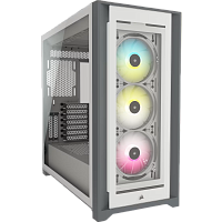 Корпус без блока питания/ Case Corsair iCUE 5000X RGB, Midi-Tower, TG, 3x120mm RGB, 2xUSB-A 3.2, 1xUSB 3.2 Type-C, E-ATX, ATX, mATX, mITX White (CC-9011213-WW)