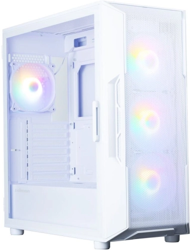 корпус ZALMAN i3 NEO V2, ATX, WHITE, FRONT MESH, WINDOW, 2xCombo (3.5 or 2.5), 1x2.5, 1xUSB Type C, 1xUSB3.0, FRONT 3x120mm FRGB, REAR 1x120mm FRGB (I3 NEO V2 WHITE) фото 3