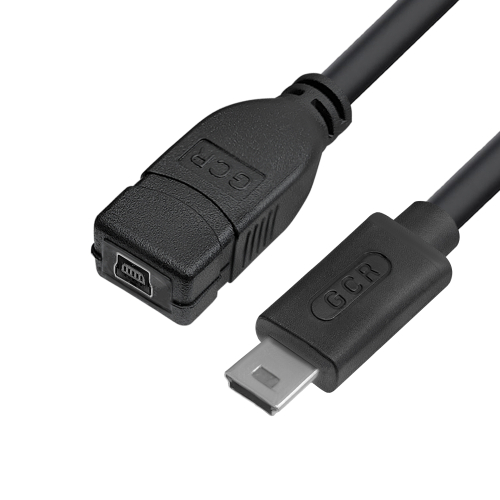 GCR Удлинитель 1.0m MiniUSB, M/F, черный, GCR-52445