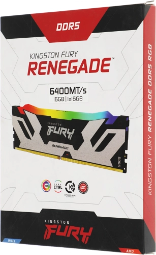 Память оперативная/ Kingston 16GB 6400MT/s DDR5 CL32 DIMM FURY Renegade RGB XMP (KF564C32RSA-16) фото 6