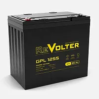 Батарея REVOLTER серия GPL, REVOLTER GPL 1255, напряжение 12В, емкость 55.6Ач (разряд 10 часов), макс. ток разряда (5 сек.) 550А, макс. ток заряда 16.5А, свинцово-кислотная типа AGM, клеммы под болт