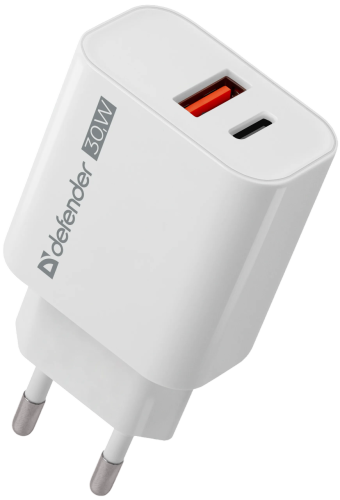 Defender Сетевое ЗУ UPA-130 USB-C/ PD30W+USB-A/ QC3.0 (83674)