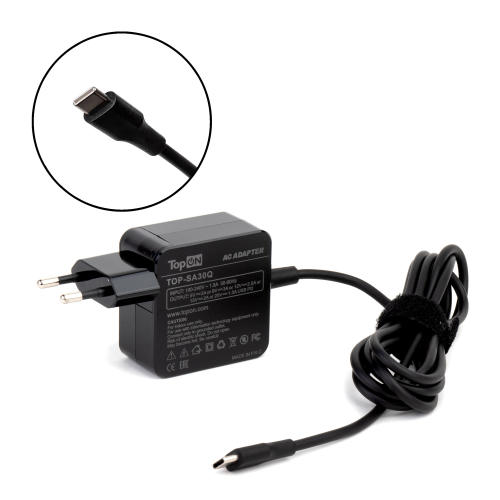Блок питания TopON для Samsung 20V 1.5A/ 15V 2A / 9V 3A / 5V 3A USB Type-C 30W. (TOP-SA30Q)