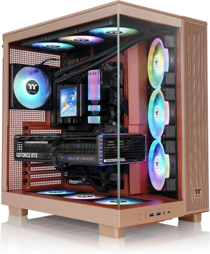Корпус Thermaltake View 380 XL TG ARGB Gravel Sand коричневый без БП E-ATX 2x120mm 2xUSB3.0 audio bott PSU (CA-11E-00MGWN-00) фото 7