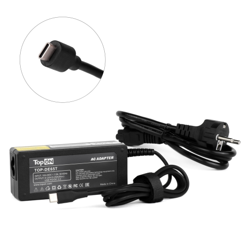 Блок питания TopON для Dell 20V 3.25A (Type-C) 65W (TOP-DE65T)