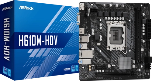 Материнская плата ASROCK H610M-HDV, LGA1700, H610, 2*DDR4, 4*SATA, 2*USB 3.2, 4*USB 2.0, 1*PCIx16, 1*PCIx1, D-Sub+HDMI+DP, mATX фото 5
