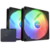 Кулер для корпуса ПК/ Case Cooler NZXT F140 RGB Core Twin Pack (140x140x25mm, 4-pin PWM, RGB, 89.48CFM, 32.5dBA, 1800RPM, Black, 2pcs) (RF-C14DF-B1)