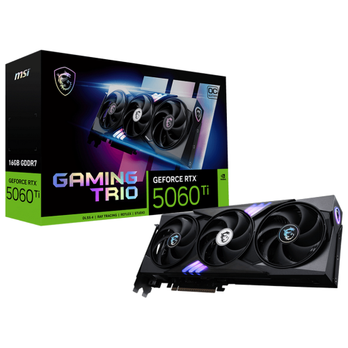 Видеокарта MSI RTX5060Ti GAMING TRIO OC 16GB GDDR7 128bit 3xDP HDMI 3FAN RTL (RTX 5060 TI 16G GAMING TRIO OC)